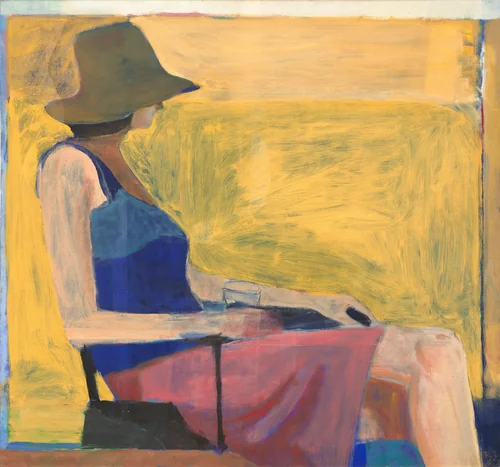 Seated Figure with Hat by Richard Diebenkorn, painting, 1967