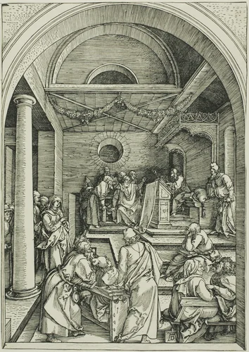 Christ Among the Doctors, from The Life of the Virgin by Albrecht Dürer, print, 1503