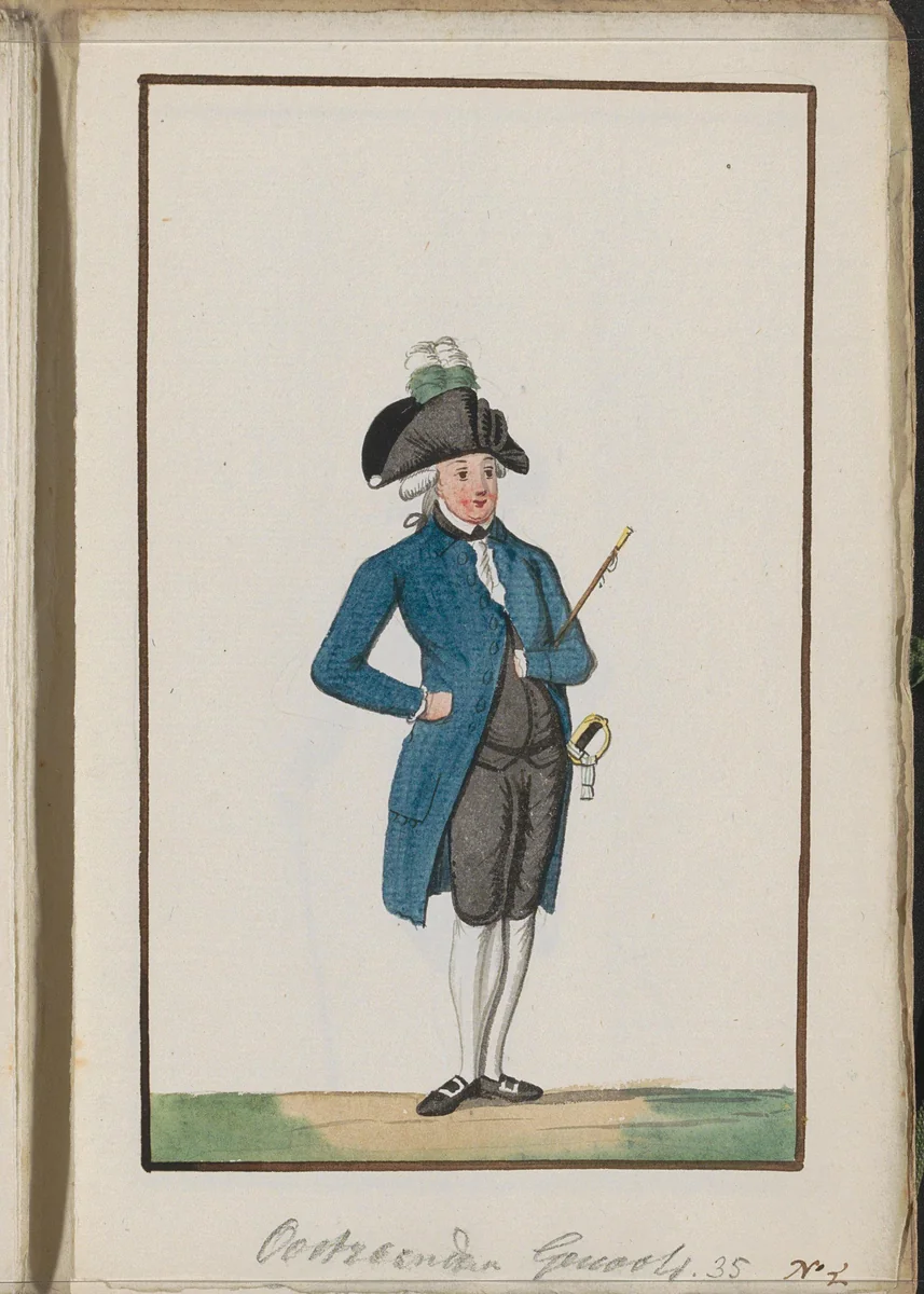 Montering van het exercitiegenootschap van Oostzaan, ca. 1785 by anonymous, print, 1789