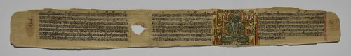 Folio 1, from a Great Poem about Twos (Dvyashraya Mahakavya) of Hemachandra with Commentary by Abhayatilaka by Unknown, painting, 1427-1429