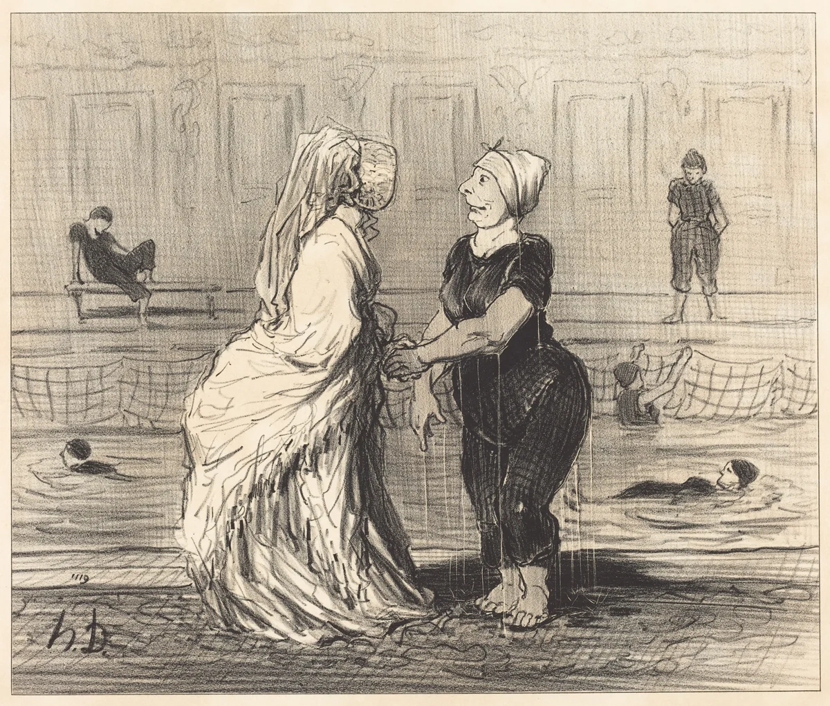 Chère baronne, je vous félicite... by Honoré Daumier, print, 1847
