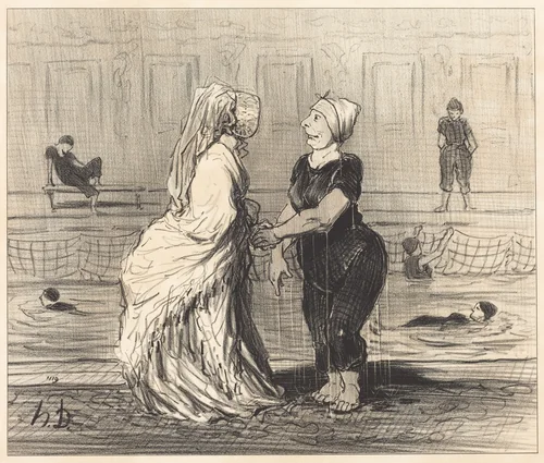 Chère baronne, je vous félicite... by Honoré Daumier, print, 1847