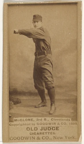 John T. McGlone, 3rd Base, Cleveland, from the Old Judge series (N172) for Old Judge Cigarettes by Goodwin & Company, photograph, 1887