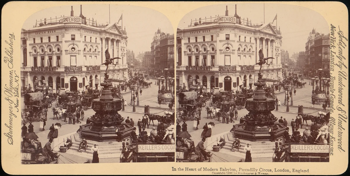 In the Heart of Modern Babylon, Piccadilly Circus, London, England by Strohmeyer & Wyman, photograph, 1850-1919