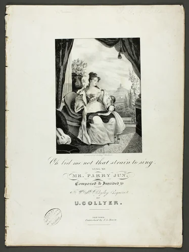 O' Bid Me Not that Strain to Sing by Pendleton's Lithography, print, 1825