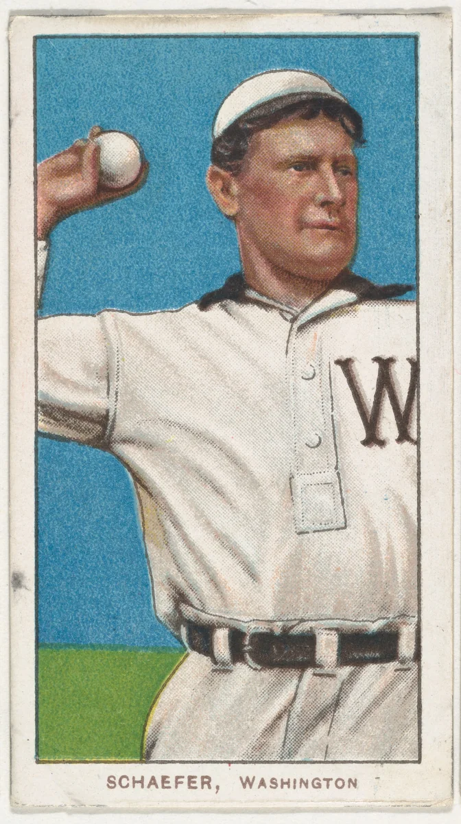 Schaefer, Washington, American League, from the White Border series (T206) for the American Tobacco Company by American Tobacco Company, print, 1909-1911