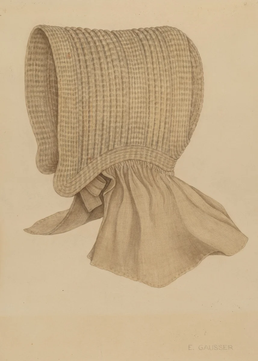 Quaker's Baby Bonnet by Eleanor Gausser, index of american design, 1937