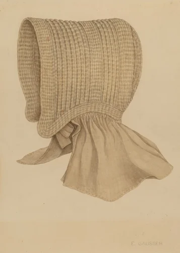 Quaker's Baby Bonnet by Eleanor Gausser, index of american design, 1937