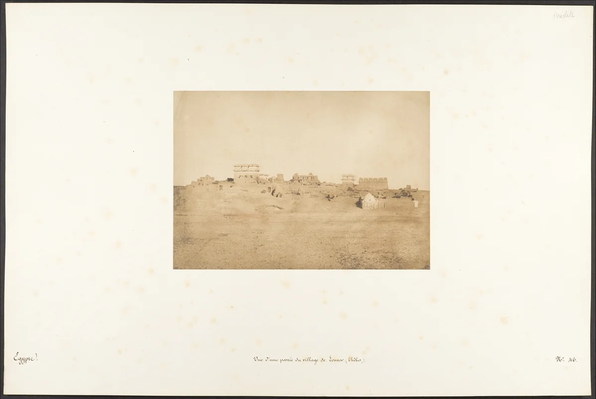 Vue d'une partie du village de Louxor, Thèbes by Maxime Du Camp, photograph, 1849-1850
