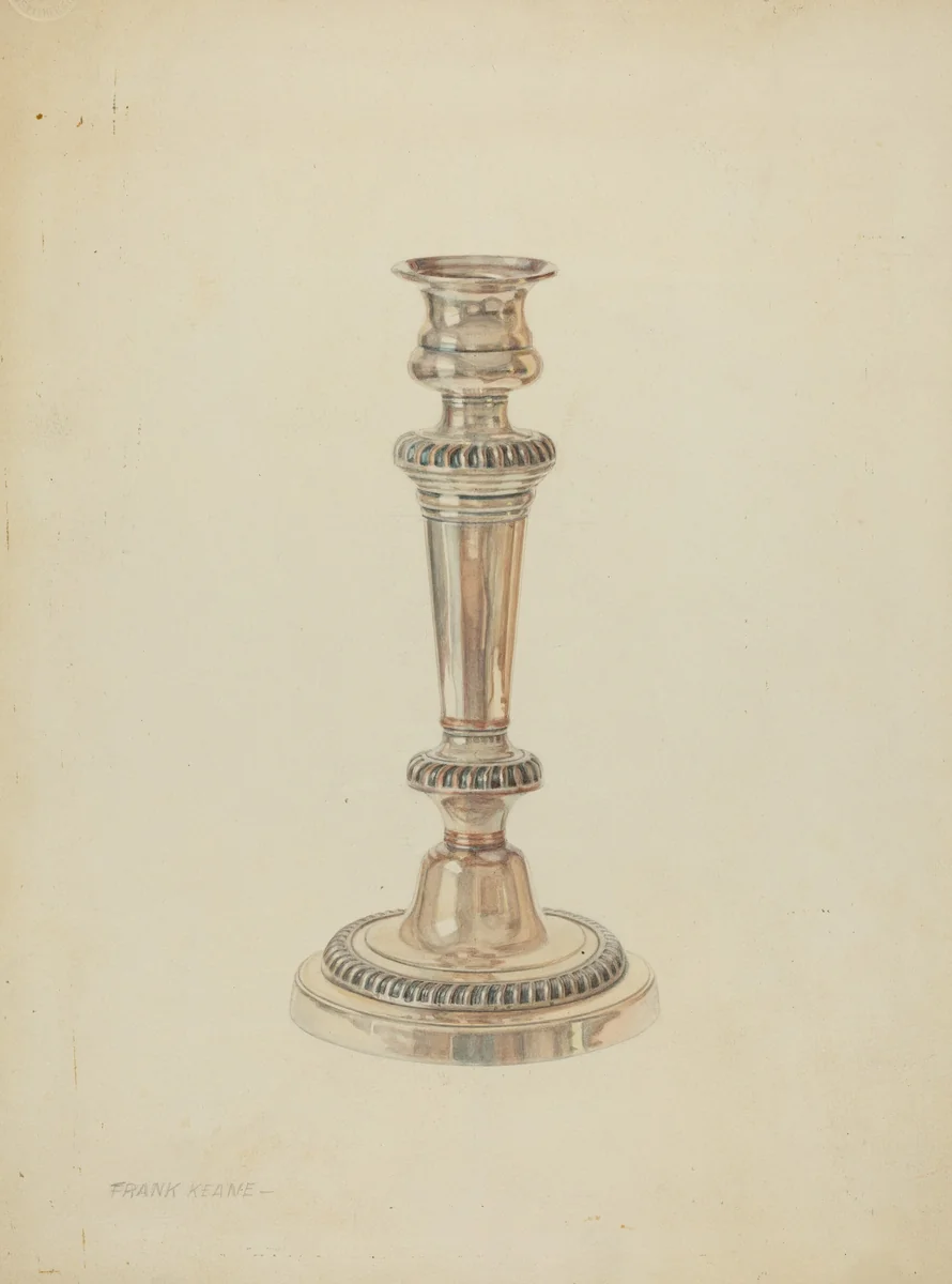 Silver Candlestick by Frank M. Keane, index of american design, 1935-1942