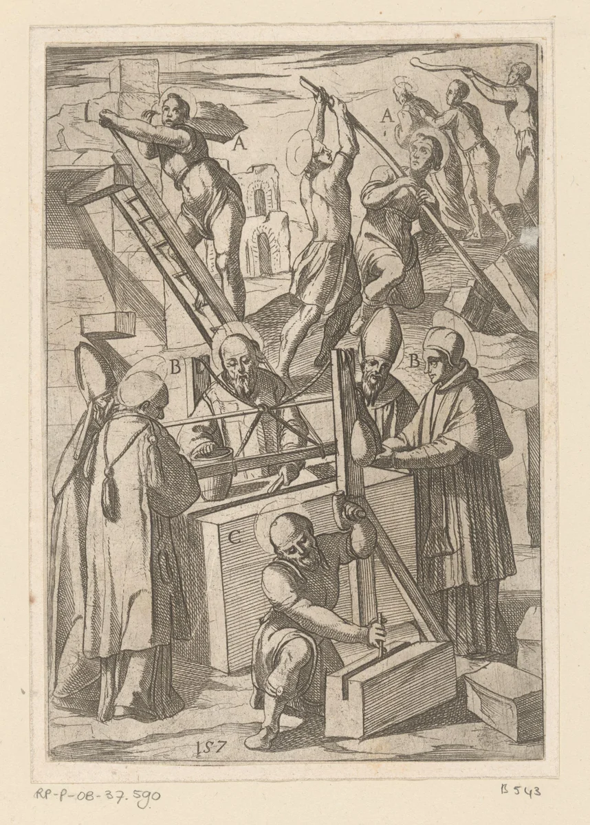 Foltering: gedwongen arbeid by Unknown, print, 1565-1630