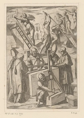 Foltering: gedwongen arbeid by Unknown, print, 1565-1630