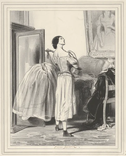 Rien n'est si joli que la fable, si triste que la vérité!, plate 30 from the suite Les Lorettes, published in "Le Charivari" by Paul Gavarni, print, 1842