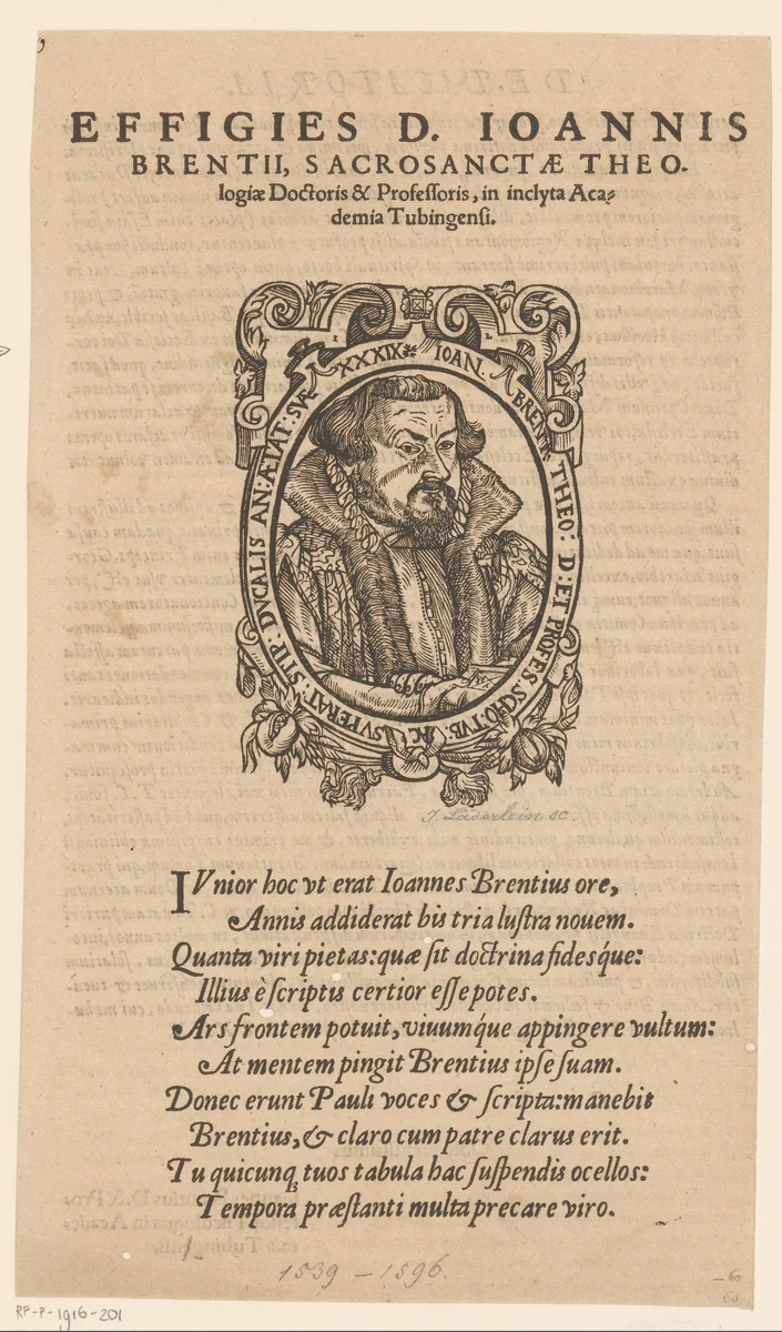Portret van Johannes Brenz by Unknown, print, 1590