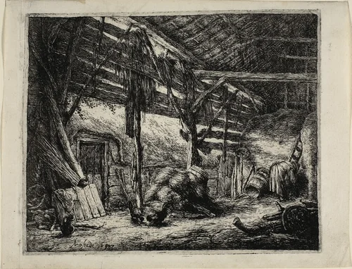 The Barn by Adriaen van Ostade, print, 1647