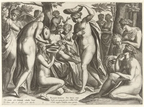 Opvoeding van Adonis by Unknown, print, 1577-1581