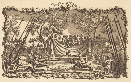 The Tournament of Love by Antoine Carrée, print, 1782