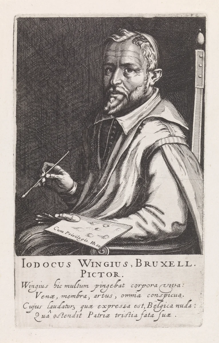 Portret van Joos Winghe by Simon Frisius, print, 1610