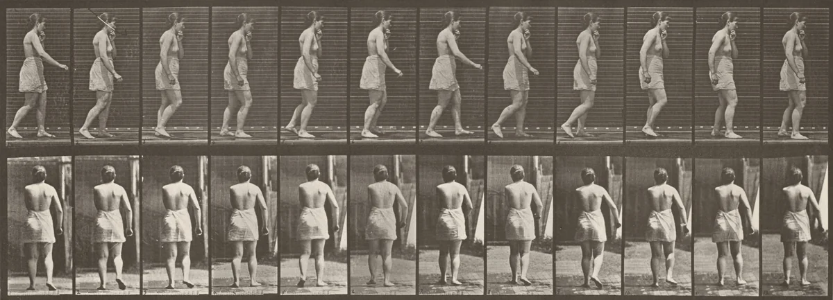 Plate Number 543. Spastic walking by Eadweard Muybridge, photograph, 1887