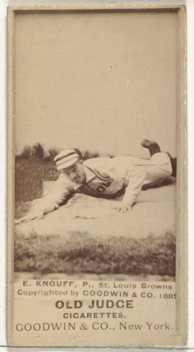 Edward Augustine "Ed" Knouff, Pitcher, St. Louis Browns, from the Old Judge series (N172) for Old Judge Cigarettes by Goodwin & Company, photograph, 1888