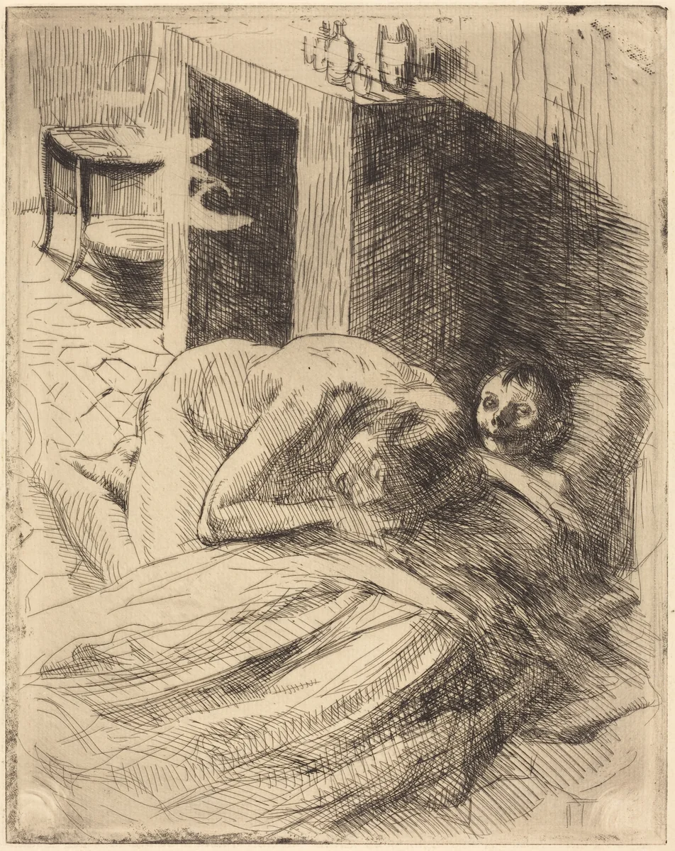 Misery (La Misère) by Albert Besnard, print, 1886