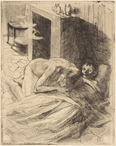 Misery (La Misère) by Albert Besnard, print, 1886