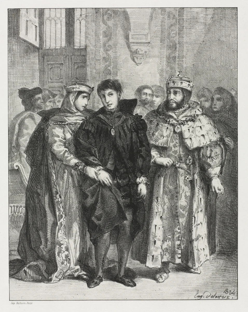 Hamlet by Eugène Delacroix, print, 1834