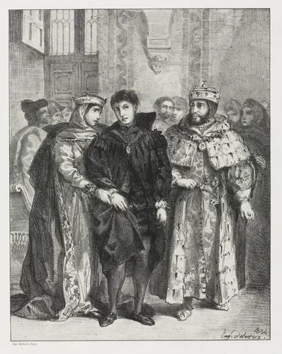 Hamlet by Eugène Delacroix, print, 1834