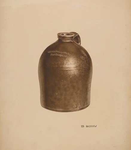 Pottery Milk Jug by Edward Bashaw, index of american design, 1934