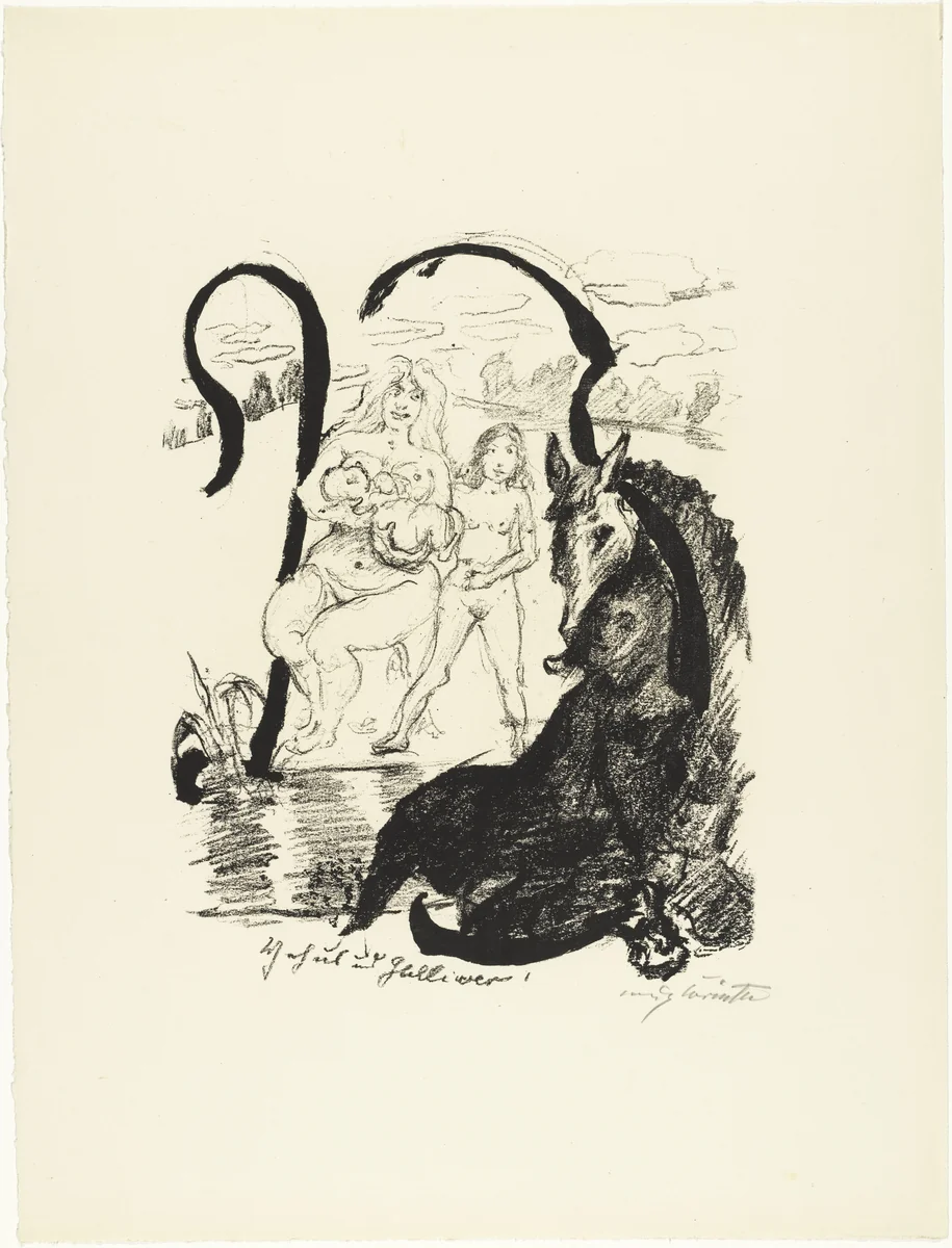 Letter Y (Buchstabe Y) from the illustrated book in portfolio form The ABCs (Das ABC) by Lovis Corinth, print, 1916