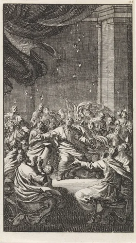 Uitstorting van de Heilige Geest by Jan Luyken, print, 1712