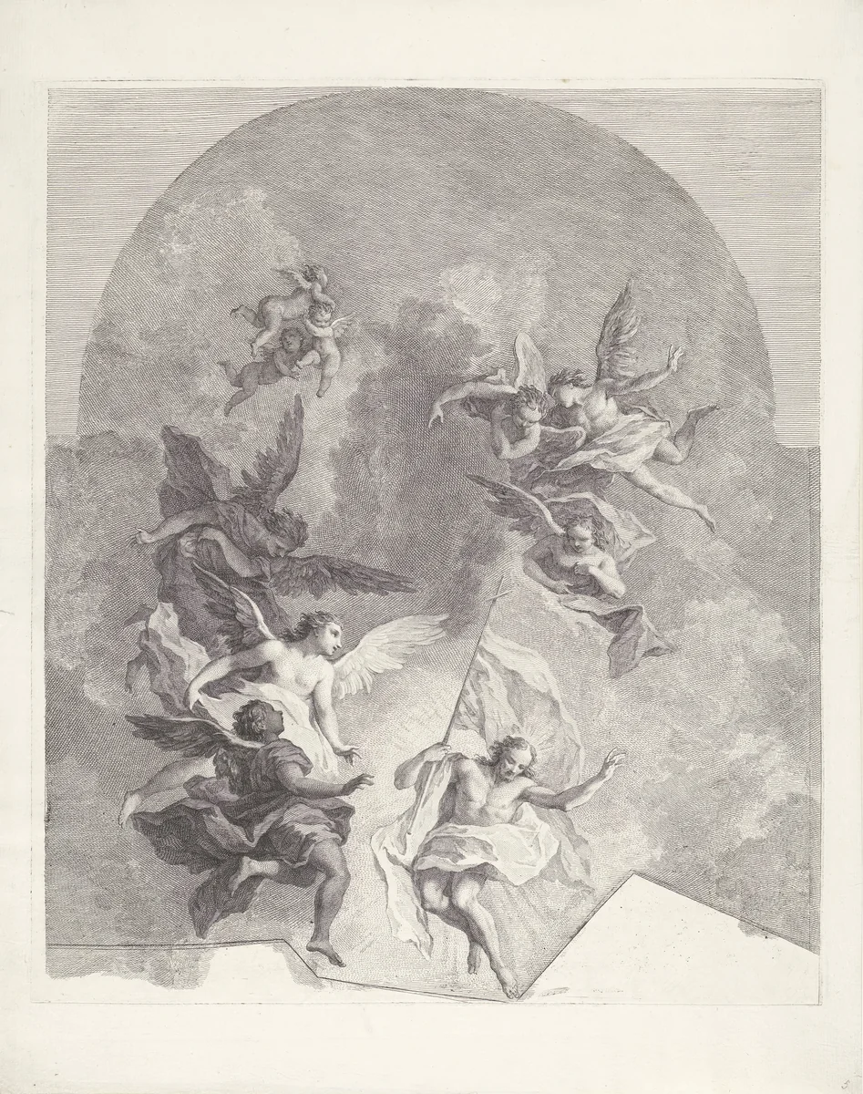 Hemelvaart van Christus by Francesco Bartolozzi, print, 1738-1815