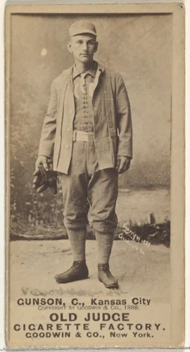 Joseph Brook "Joe" Gunson, Catcher, Kansas City Cowboys, from the Old Judge series (N172) for Old Judge Cigarettes by Goodwin & Company, photograph, 1888