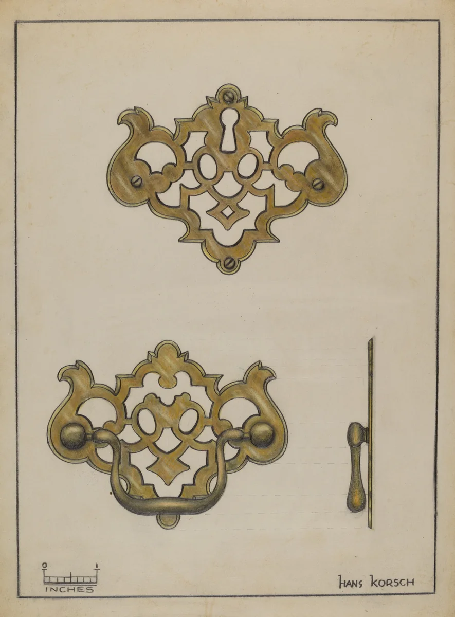 Drawer Pull by Hans Korsch, index of american design, 1936