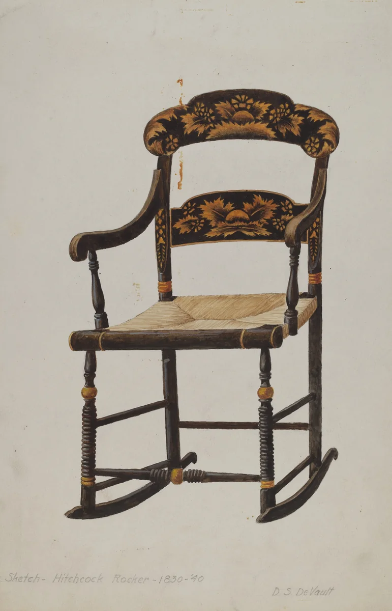 Hitchcock Rocker by David S. De Vault, index of american design, 1935-1942