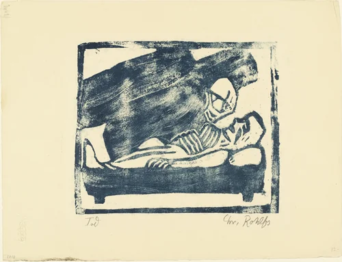 Death (Der Tod) from the periodical in portfolio form Die Schaffenden, vol. 2, no. 1 by Christian Rohlfs, print, 1912