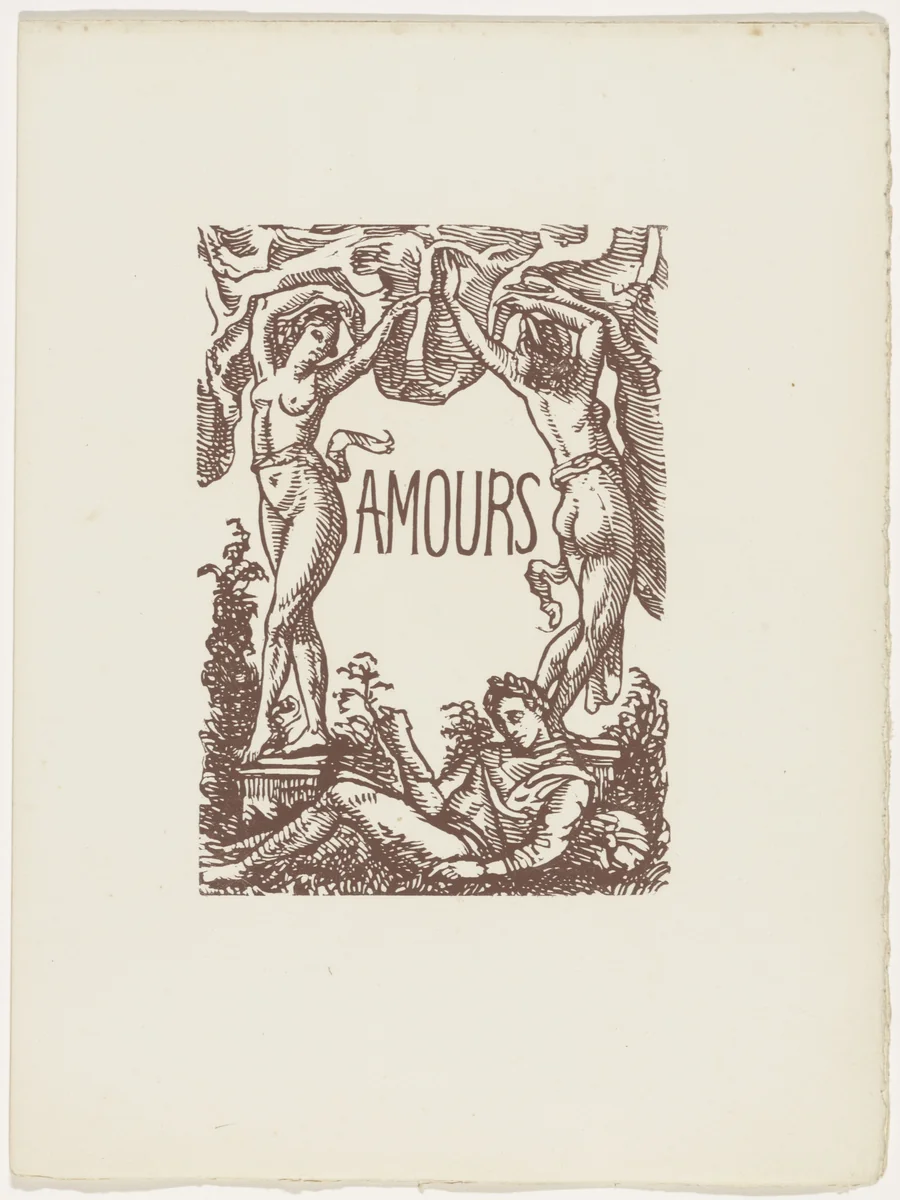 Chapter title (folio 9) from Les Amours (The Loves) by Émile Bernard, illustrated book, 1915