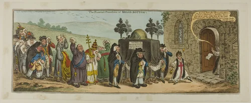 The Funeral Procession of Broad-Bottom by James Gillray, print, 1807
