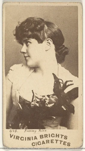 Card 685, Fanny Rice, from the Actors and Actresses series (N45, Type 1) for Virginia Brights Cigarettes by Allen & Ginter, photograph, 1885-1891