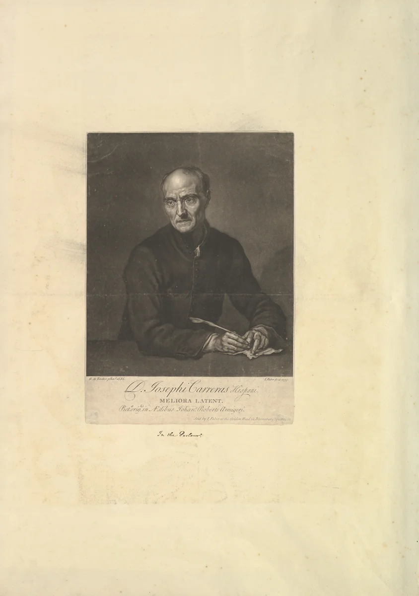 Joseph Carreras by John Faber, print, 1735