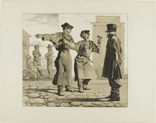 Scenes from Russian Folk Life by Ignatii Shchedrovskii, print, 1835-1870