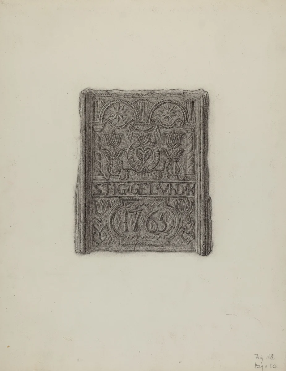 Pa. German Stove Plate by Elmer G. Anderson, index of american design, 1936