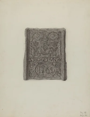 Pa. German Stove Plate by Elmer G. Anderson, index of american design, 1936