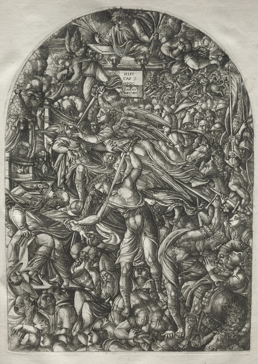 The Apocalypse: The Angel Sounding the Sixth Trumpet by Jean Duvet, print, 1546-1556