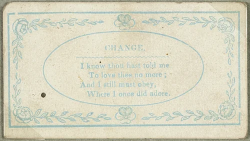 Change (valentine) by Unknown Artist, other, 1825-1835
