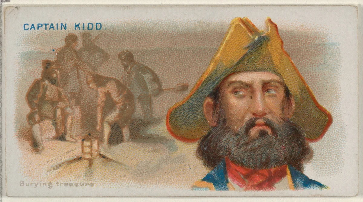 Captain Kidd, Burying Treasure, from the Pirates of the Spanish Main series (N19) for Allen & Ginter Cigarettes by Allen & Ginter, print, 1886-1891