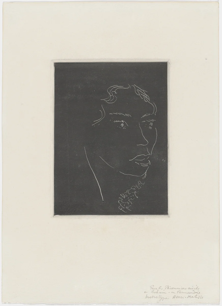 Emma's Face Turned to the Left I (Visage d'Emma tourné à gauche I) by Henri Matisse, print, 1915