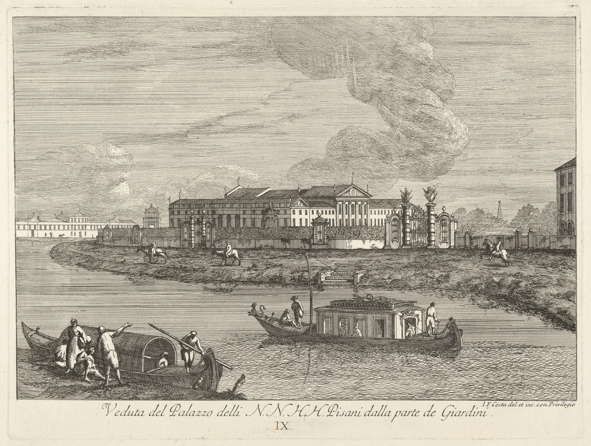 View of the Villa Pisani by Giovanni Francesco Costa, print, 1730-1772
