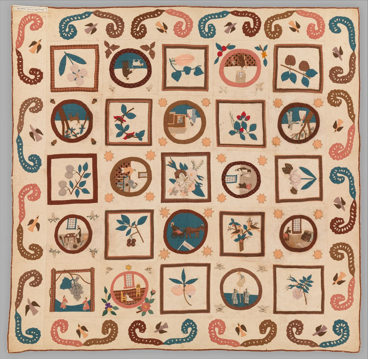 Woman’s Rights Quilt by Emma Civey Stahl, artwork, 1870-1880