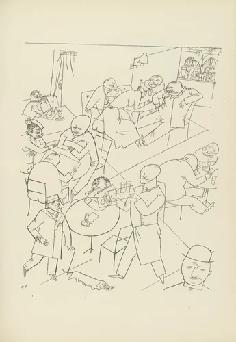 Café (plate, folio 51) from Ecce Homo by George Grosz, illustrated book, 1922
